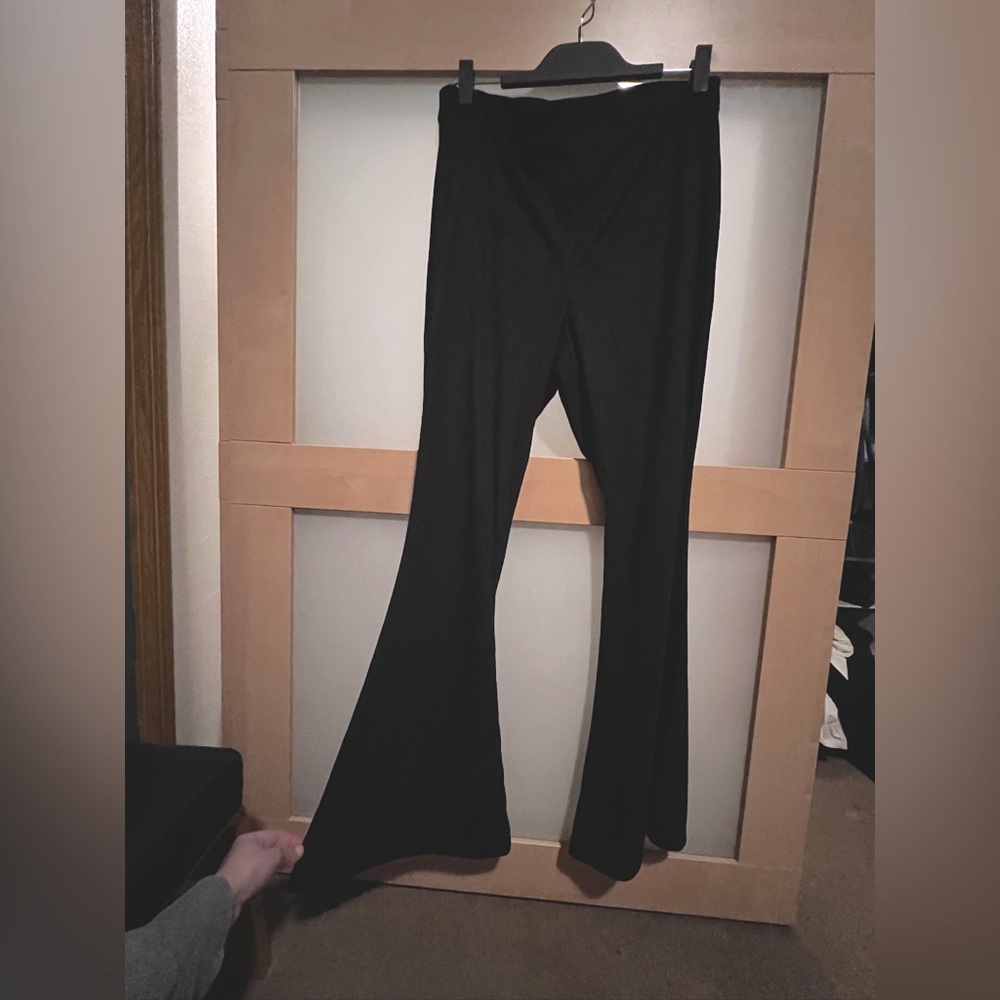NWT XL Black suede flare pants